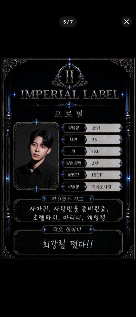 출연자 프로필 디자인 제작 사례